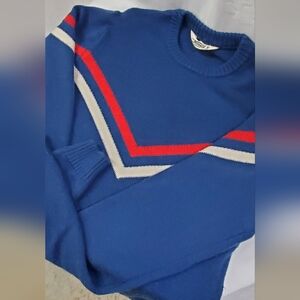 Mountain Khakis Mens 100% Wool Blue Heavy Crew Neck Sweater Medium